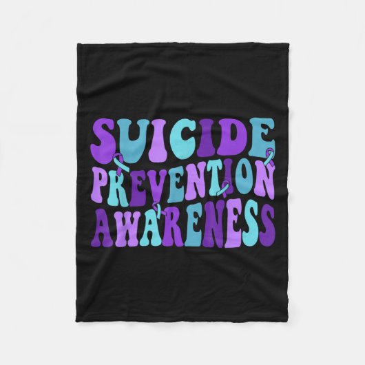 You Suicide Prevention Teal Purple Awareness Ribbo Fleece Deken (Voorkant)