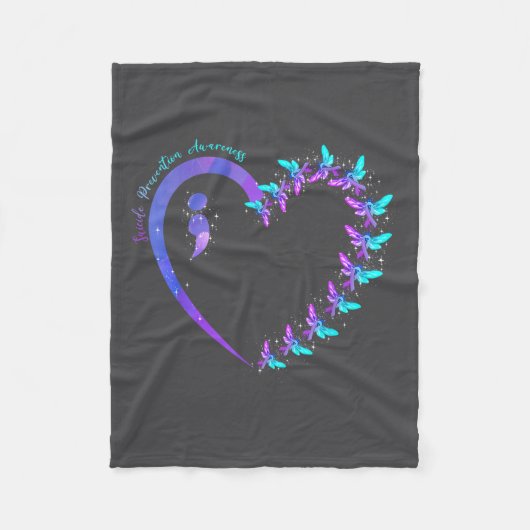 You Suicide Prevention Teal Purple Awareness Ribbo Fleece Deken (Voorkant)