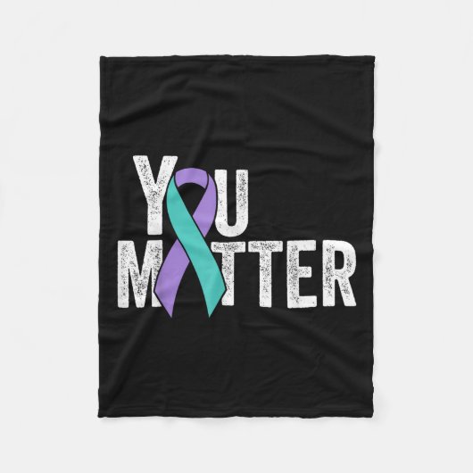 You Suicide Prevention Teal Purple Awareness Ribbo Fleece Deken (Voorkant)