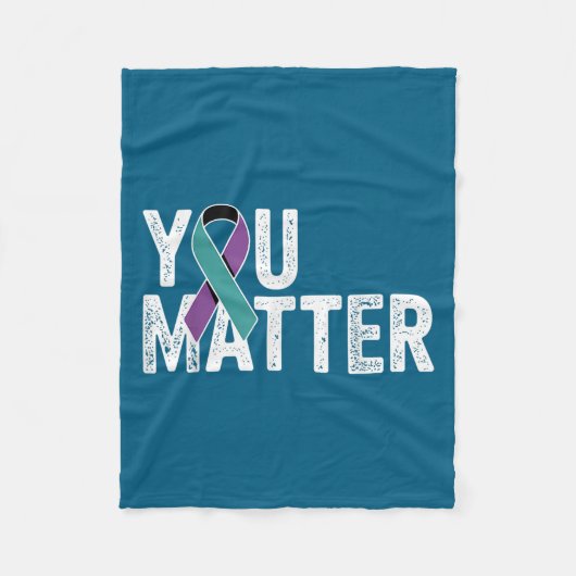 You Suicide Prevention Teal Purple Awareness Ribbo Fleece Deken (Voorkant)