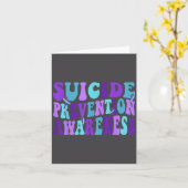 You Suicide Prevention Teal Purple Awareness Ribbo Kaart (Gele Bloem)
