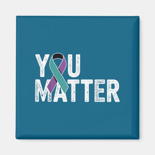 You Suicide Prevention Teal Purple Awareness Ribbo Magneet (Voorkant)