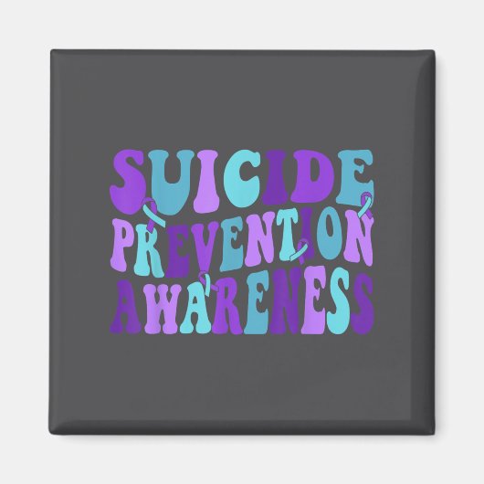 You Suicide Prevention Teal Purple Awareness Ribbo Magneet (Voorkant)