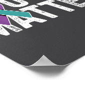 You Suicide Prevention Teal Purple Awareness Ribbo Poster (Hoek)