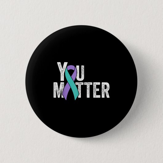 You Suicide Prevention Teal Purple Awareness Ribbo Ronde Button 5,7 Cm (Voorkant)