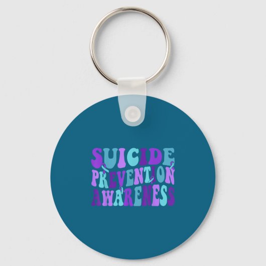 You Suicide Prevention Teal Purple Awareness Ribbo Sleutelhanger (Voorkant)