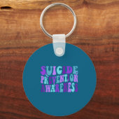 You Suicide Prevention Teal Purple Awareness Ribbo Sleutelhanger (Voorkant)
