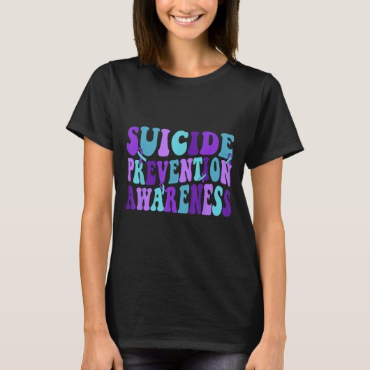 You Suicide Prevention Teal Purple Awareness Ribbo T-shirt (Voorkant)