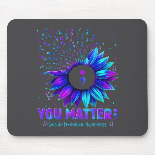 You Sunflower Suicide Prevention Awareness Men Wom Muismat (Voorkant)