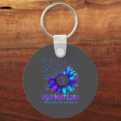 You Sunflower Suicide Prevention Awareness Men Wom Sleutelhanger (Voorkant)