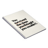 You Survived: Inspirerend overlevingscitaat afdruk Notitieboek (Rechterzijde)