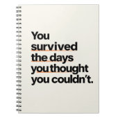 You Survived: Inspirerend overlevingscitaat afdruk Notitieboek (Voorkant)