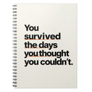 You Survived: Inspirerend overlevingscitaat afdruk Notitieboek