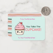 You Take the Cupcake Cute Classroom Valentine Card Notitiekaartje (Voorkant / Achterkant in situ)