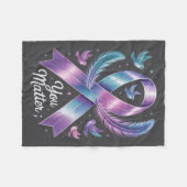 You Teal &amp; Purple Ribbon Suicide Prevention Aw Fleece Deken (Voorkant (Horizontaal))