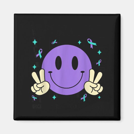 You Teal Purple Ribbon Suicide Prevention Awarenes Magneet (Voorkant)