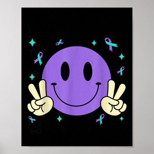 You Teal Purple Ribbon Suicide Prevention Awarenes Poster (Voorkant)