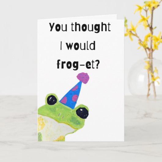 You Thought I Would Frog-et Your Birthday Card Kaart (Gele Bloem)