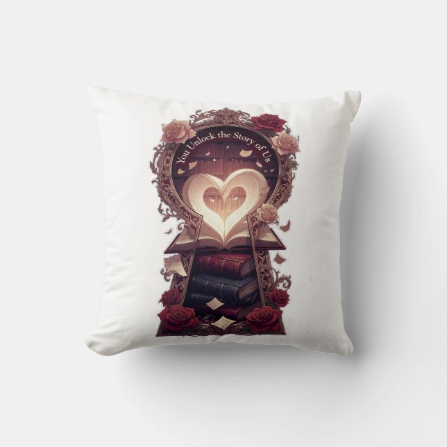 You Unlock the Story of Us Library Gifts T-Shirt Kussen (Voorkant)