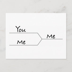 "You Vs. Me" Maart-snuffel Briefkaart