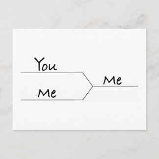 "You Vs. Me" Maart-snuffel Briefkaart