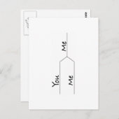 "You Vs. Me" Maart-snuffel Briefkaart (Voorkant / Achterkant)