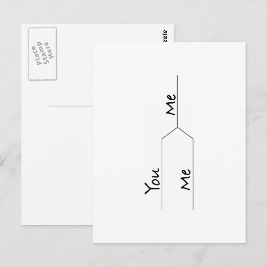"You Vs. Me" Maart-snuffel Briefkaart (Voorkant / Achterkant)