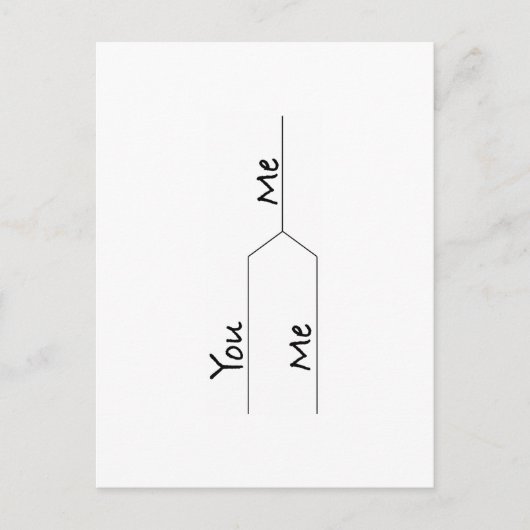 "You Vs. Me" Maart-snuffel Briefkaart (Voorkant)