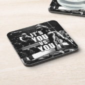 YOU vs YOU - Women's Workout Motivatie Drankjes Onderzetter (Linkerzijde)