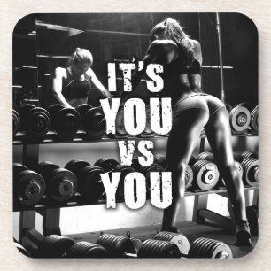 YOU vs YOU - Women's Workout Motivatie Drankjes Onderzetter