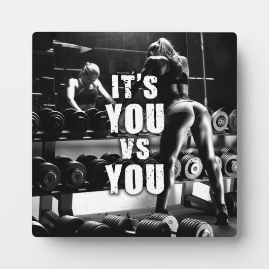 YOU vs YOU - Women's Workout Motivatie Fotoplaat (Voorkant)