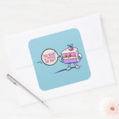 You Want A Piece Of Me Cake Grappige Schattigee St Vierkante Sticker (Envelop)
