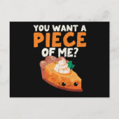 You want a piece of me funny pumpkin pie briefkaart (Voorkant)