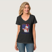 You Warm My Heart Team Snowman Heart Shaped US Fla T-shirt (Voorkant volledig)