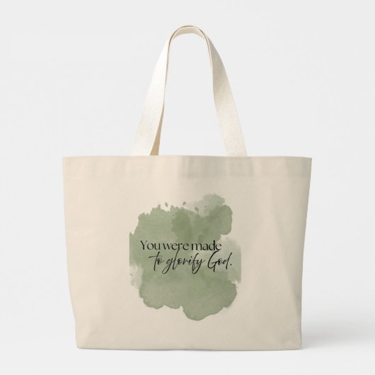 You were made to glorify God tote Grote Tote Bag (Achterkant)