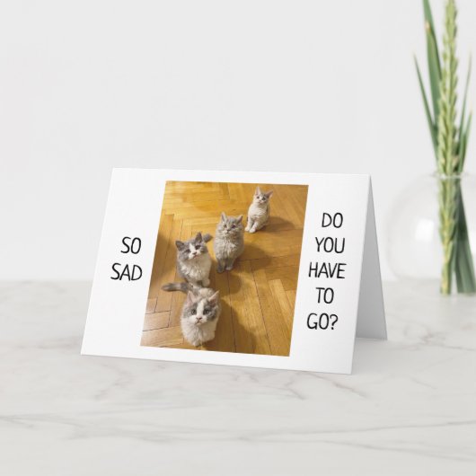 **YOU WILL BE MISSED** SAYING GOOD-BYE  CARD KAART (Voorkant)