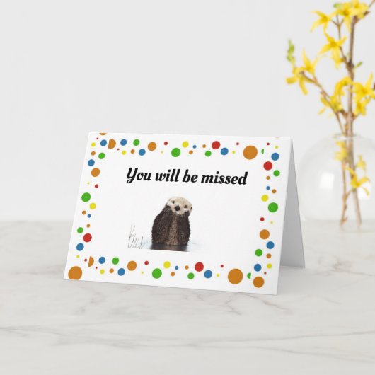 **YOU WILL BE MISSED** SAYING GOOD-BYE  CARD KAART (Gele Bloem)