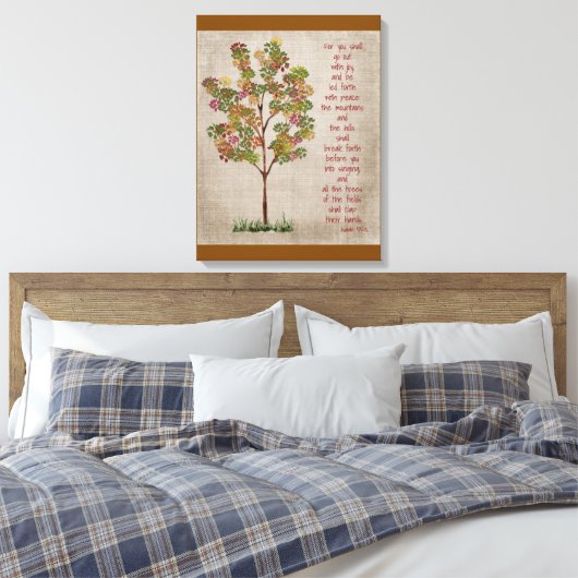 You will go out with Joy  Isaiah 55 verse  Canvas Afdruk (Insitu (Slaapkamer))