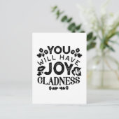 You Will Have Joy and Gladness Inspirational Quote Briefkaart (Staand voorkant)