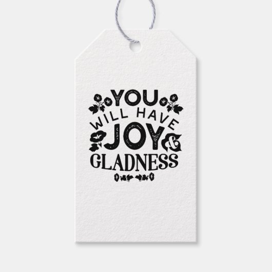 You Will Have Joy and Gladness Inspirational Quote Cadeaulabel (Voorkant)