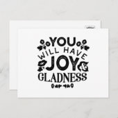 You Will Have Joy and Gladness Inspirational Quote Feestdagenkaart (Voorkant / Achterkant)