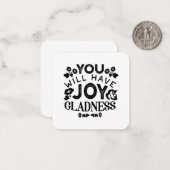 You Will Have Joy and Gladness Inspirational Quote Notitiekaartje (Voorkant / Achterkant in situ)