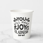 You Will Have Joy and Gladness Inspirational Quote Papieren Bekers (Achterkant)