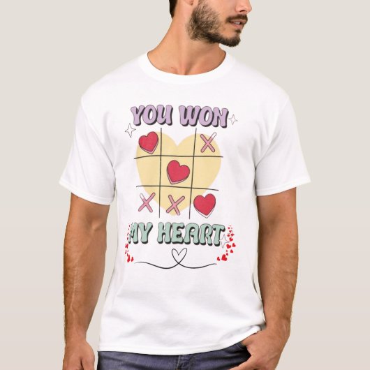You Won My Heart T-Shirt voor mannen - Valentijnsd (Voorkant)