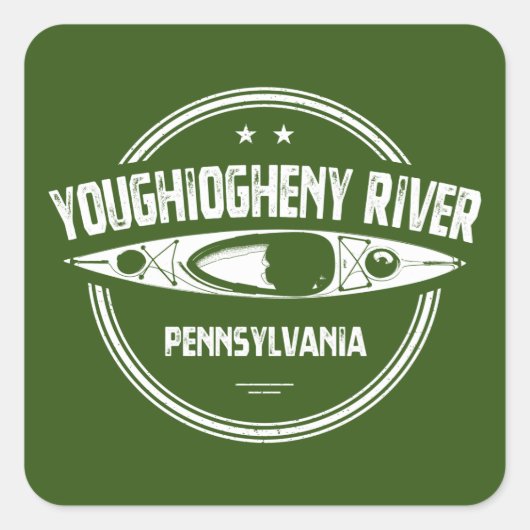 Youghiogheny River, Pennsylvania Vierkante Sticker (Voorkant)