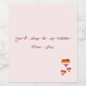 You'll Always Be My Valentine Lesbian Hearts Flag Wijn Etiket (Enkel label)