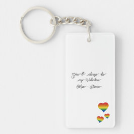 You'll Always Be My Valentine LGBT Hearts Flag Sleutelhanger