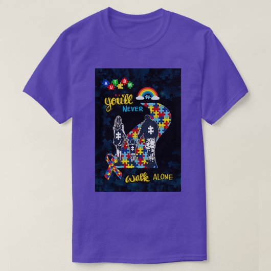 Youll Loop nooit alleen Son Autism - Verticale mat T-shirt (Design voorkant)