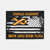 You'll Never Fight Alone Blood Cancer Leukemia Awa Fleece Deken (Voorkant (Horizontaal))