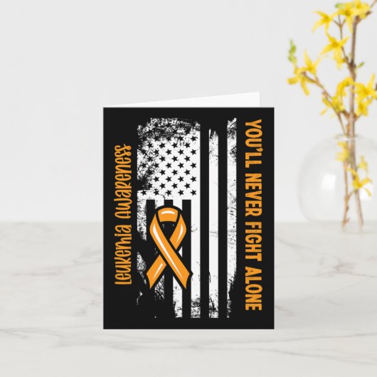 You'll Never Fight Alone Blood Cancer Leukemia Awa Kaart (Gele Bloem)